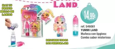 Yummi Land - Muneca Con Lipgloss Combo Sabor Misterioso 