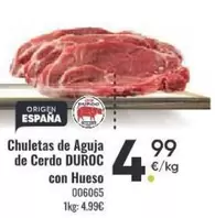 duroc - Chuletas De Aguja De Cerdo Con Hueso
