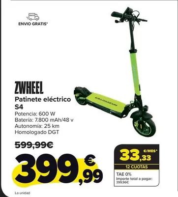 Zwheel - Patinete Eléctrico S4