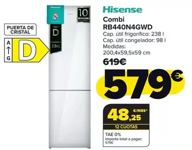 Hisense - Combi RB440N4GWD