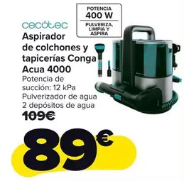 Cecotec - Aspirador De Colchones Y Tapicerias Conga Acua 4000
