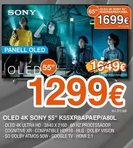 Sony - Oled 4k 55" K65XR8APAEP/ABOL