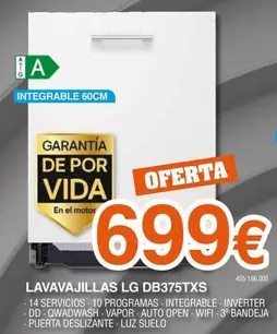 LG - Lavavajillas DB375TXS 