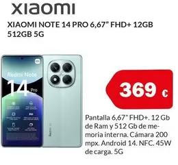Xiaomi - Note 14 Pro 6,67" Fhd+ 12Gb 512Gb 5G