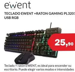 Ewent - Teclado + Ratón Gaming Pl3201 Usb Rgb