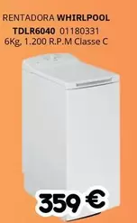 Whirlpool - Rentadora TDLR6040 01180331 6kg