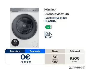 Haier - Lavadora HW100-B14367U-IB 