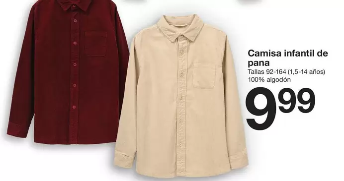 Camisa Infantil De Pana