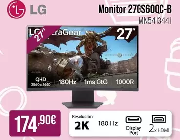 LG - Monitor 27gs60qc-b