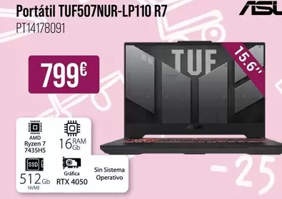 Asus - Portátil Tuf507nur-lp110 R7