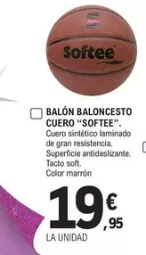 Softee - Balon Baloncesto Cuero