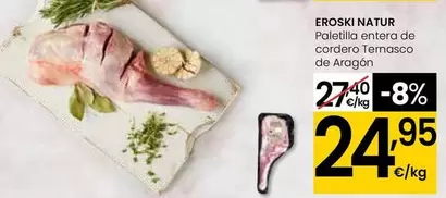 Eroski Natur - Paletilla Entera De Cordero Ternasco De Aragón