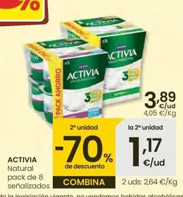 Danone - Activia Natural Pack De 8 Senalizados