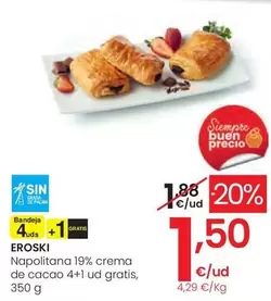 Eroski - Napolitana 19% Crema De Cacao 4+1 Ud Gratis