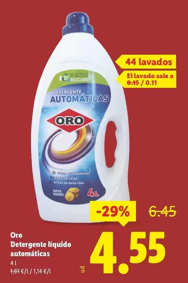 Oro - Detergente Líquido Automaticas