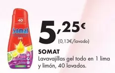 Somat - Lavavajillas Gel Todo En 1 Lima Y Limón