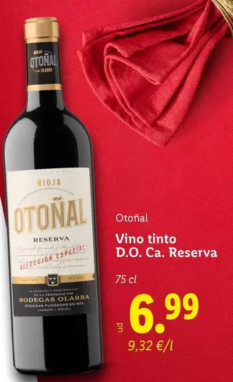 Otoñal - Vino Tinto D.O. Ca. Reserva