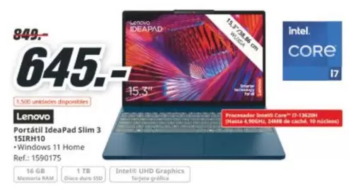 Lenovo - Portátil Ideapad Slim 3 15IRH10