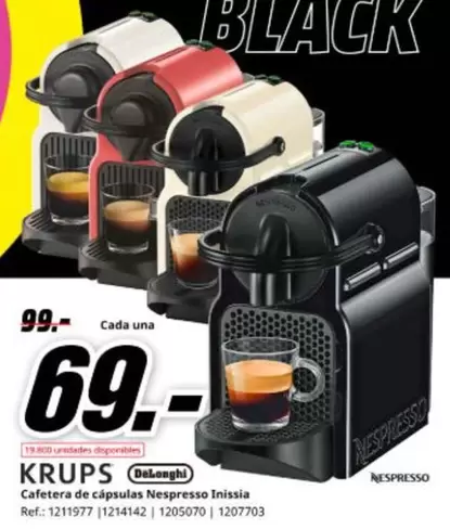 DeLonghi - Cafetera De Capsulas Nespresso Inissia