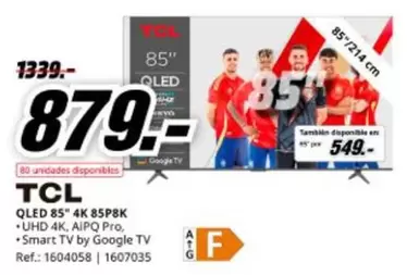 TCL - Qled 85" 4k 85p8k