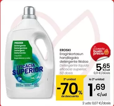 Eroski - Detergente Liquido Eficacia Superior