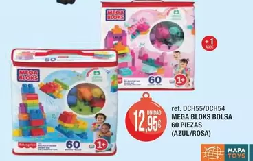 Mega Bloks - Bolsa 60 Piezas (Azul/Rosa)