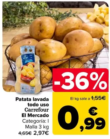 Carrefour El Mercado - Patata Lavada Todo Uso