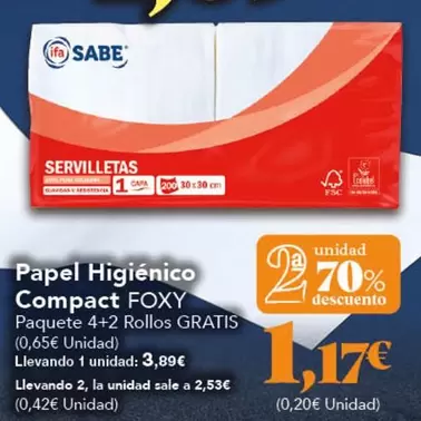 Foxy - Papel Higienico Compact