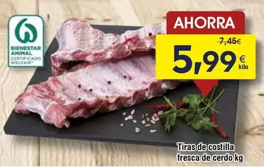 Tiras De Costilla Fresca De Cerdo
