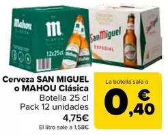 San Miguel O Mahou - Cerveza Clasica