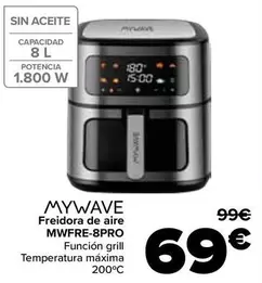 Mywave - Freidora De Aire Mwfre-8pro