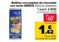 Weikis - Bollitos Con Pepitas De Chocolate Con Leche