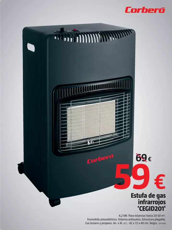Corberó - Estufa De Gas Infrarrojos 'CEGID201'