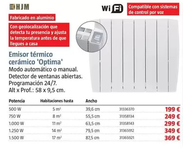 HJM - Emisor Térmico Ceramico 'Optima'