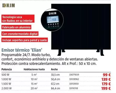 HJM - Emisor Térmico 'Elian'