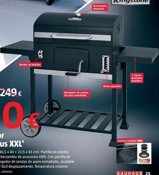 Kingstone - Barbacoa/Ahumador De Carbón 'Black Angus XXL"