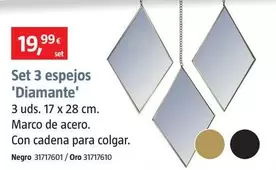 Set 3 Espejos Diamante 