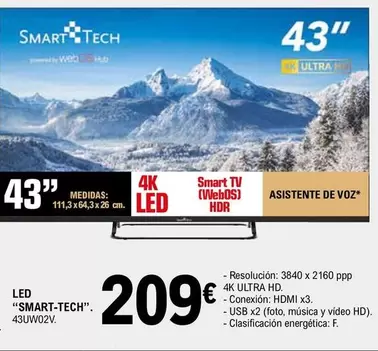 Smart Tech - Led 43UW02V.