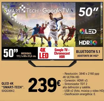 Smart Tech - Qled 4K 50QG06K2