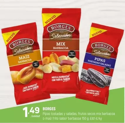 Borges - Pilpas Tostadas Y Saladas, Frutos Secos Mix Barbacoa O Maiz Frito Sabor Barbacoa