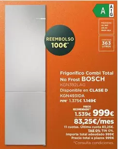 Bosch - Frigorífico Combi Total No Frost