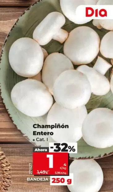 Champiñon Entero Bandeja 250 G