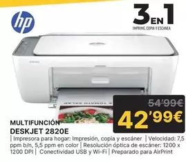HP - Multifuncion Deskjet 2820e
