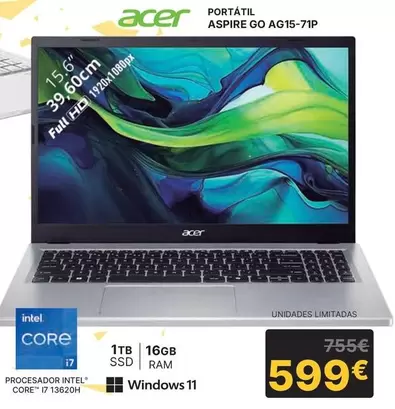 Acer - Portátil Aspire Go Ag15-71p