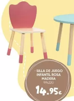 Silla De Juego Infantil Rosa Madera