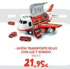 Avión Transporte Rojo Con Luz Y Sonido