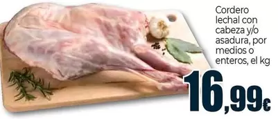 Cordero Lechal Con Cabeza Y/o Asadura/ Por Medios O Enteros