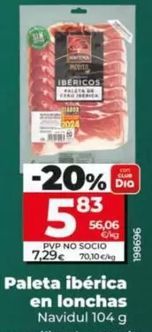 Navidul - Paleta Ibérica En Lonchas 104 G