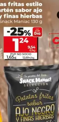 Dia Snack Maniac - Patatas Fritas Estilo Sartén Sabor Ajo Negro Y Finas Hierbas