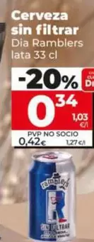 Dia Ramblers - Cerveza Sin Filtrar